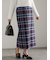 チェックナロースカート