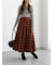 チェックアソートロングプリーツスカート