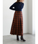 チェックアソートロングプリーツスカート