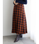 チェックアソートロングプリーツスカート