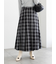 チェックアソートロングプリーツスカート
