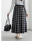 チェックアソートロングプリーツスカート