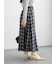 チェックアソートロングプリーツスカート