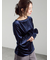 ベロアサイドギャザートップス
