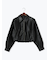 フェイクレザークロップドブルゾン