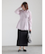 ペプラムシャーリングシャツブラウス