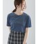 シアーベロアロゴ刺繍Tシャツ