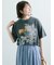 【接触冷感】モチーフレースプリントTシャツ