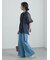 ライトオンスデニムタックワイドパンツ