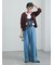 ライトオンスデニムタックワイドパンツ