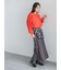 リネン混ダブルジャガードクルーネックプルオーバー