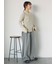 ボーダー襟付リブカーディガン