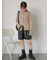 ボーダー襟付リブカーディガン