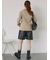ボーダー襟付リブカーディガン