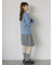 ボーダー襟付リブカーディガン