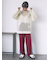 袖ドロスト花柄メッシュニット