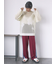 袖ドロスト花柄メッシュニット