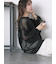 袖ドロスト花柄メッシュニット