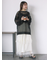 袖ドロスト花柄メッシュニット