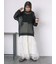 袖ドロスト花柄メッシュニット