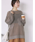 袖ドロスト花柄メッシュニット