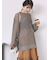 袖ドロスト花柄メッシュニット