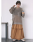 袖ドロスト花柄メッシュニット