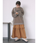 袖ドロスト花柄メッシュニット