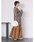 袖ドロスト花柄メッシュニット