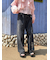 箔プリントワイドデニムパンツ