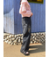 箔プリントワイドデニムパンツ