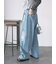 箔プリントワイドデニムパンツ