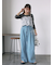 箔プリントワイドデニムパンツ