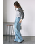 箔プリントワイドデニムパンツ