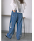 箔プリントワイドデニムパンツ
