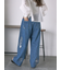 箔プリントワイドデニムパンツ