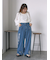 箔プリントワイドデニムパンツ
