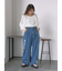 箔プリントワイドデニムパンツ