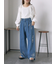 箔プリントワイドデニムパンツ