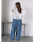 箔プリントワイドデニムパンツ