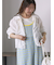 シャーリングジップシャツ