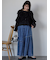 デニム切替ギャザースカート