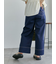 配色ステッチクロスウエストパンツ