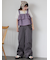 配色ステッチクロスウエストパンツ