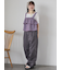 配色ステッチクロスウエストパンツ