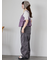 配色ステッチクロスウエストパンツ