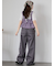配色ステッチクロスウエストパンツ