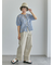 配色ステッチクロスウエストパンツ
