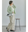 配色ステッチクロスウエストパンツ