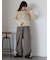 ワンポイント刺繍リブカーディガン